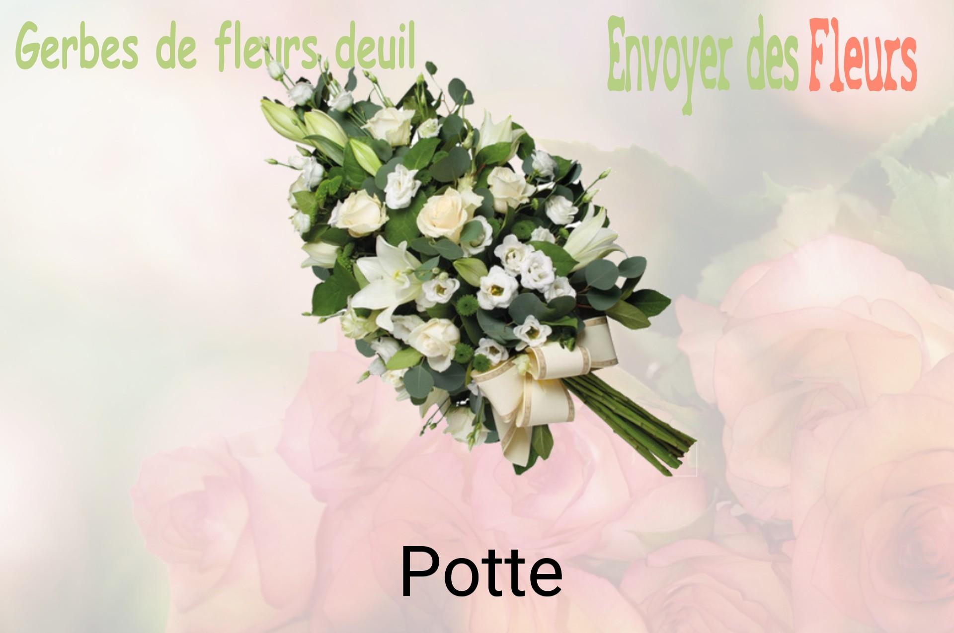 Gerbe de fleurs de deuil livrée à Potte